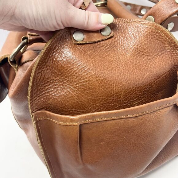 HAMMITT Suzy Duffle Oversized Weekend Large Brown Leather Diaper Bag - Studded - Picture 8 of 15